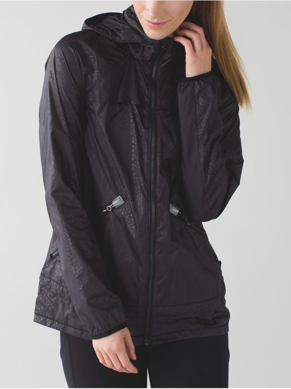 Lululemon Miss Misty Jacket II Size 6 Windbreaker Desert Snake Embossed Black